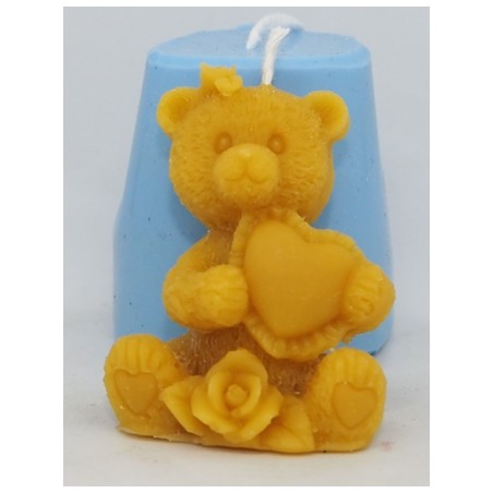 Medvedík so srdiečkom a ružičkou - silikónová forma - Akcia Valentínka 20 g  Rozmer 55 x35 x 45mm