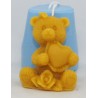 Medvedík so srdiečkom a ružičkou - silikónová forma - Akcia Valentínka 20 g  Rozmer 55 x35 x 45mm