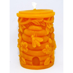 Sviečka valec s tromi úlikmí a včielkami postupne vyletujú, rozmer 65 x 45 mm, váha 75 g - forma 14 €