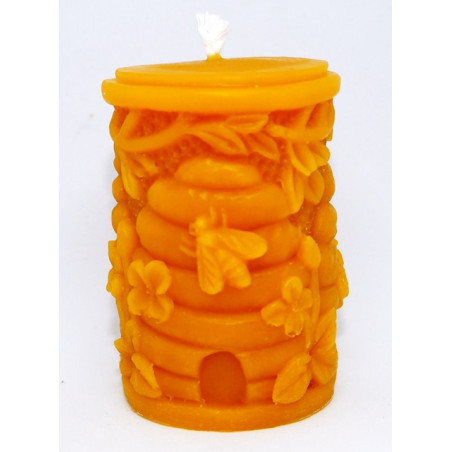 Sviečka valec s tromi úlikmí a včielkami postupne vyletujú, rozmer 65 x 45 mm, váha 75 g - forma 14 €