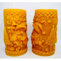 Krásna Vianočná sviečka - včelí vosk -  rozmer 90 x 50 mm, váha 150 g, cena formy 17 €
