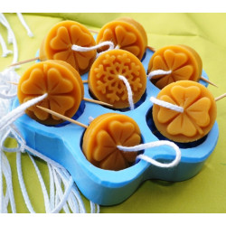 Štvorlistok a vločka - silikónova forma na 7 ks čajové sviečky