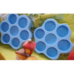 Štvorlistok a vločka - silikónova forma na 7 ks čajové sviečky