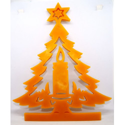 Vianočný stromček so sviečkou so stojanom a bez stojana - včelí vosk , rozmer 240 x 160 x 7 mm, váha 85 g