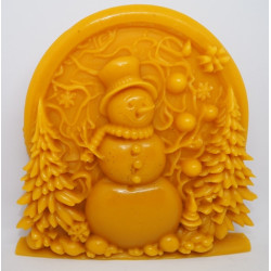 Snehuliak - plaketa - včelí vosk, rozmer 140 x 145 mm, váha 180 g