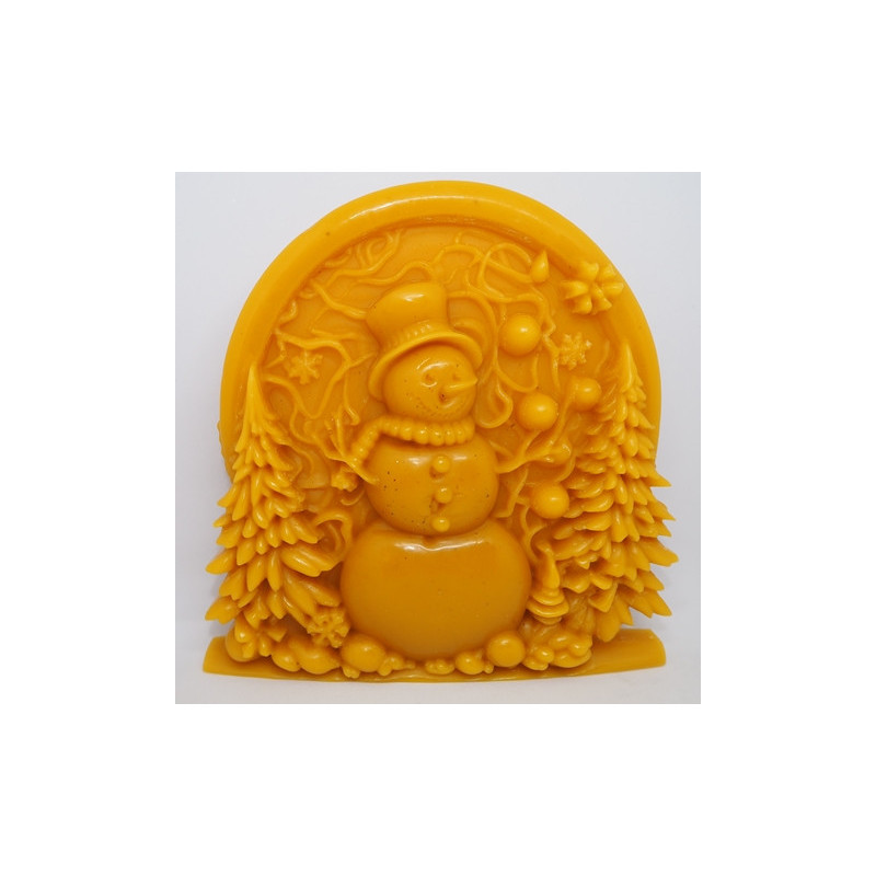 Snehuliak - plaketa - včelí vosk, rozmer 140 x 145 mm, váha 180 g