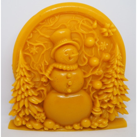 Snehuliak - plaketa - včelí vosk, rozmer 140 x 145 mm, váha 180 g