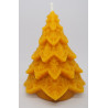 Vianočný stromček s vločkami , včelí vosk - sviečka - rozmer 100 x 70 mm váha 125g