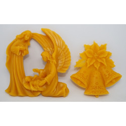 Zvončeky a ozdoba betlehem anjele - včelí vosk váha 58 g