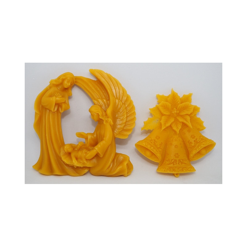 Zvončeky a ozdoba betlehem anjele - včelí vosk váha 58 g