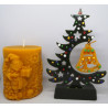 Vianočná sviečka so stromčekom - včelí vosk -dekorácia na Vianočný stôl