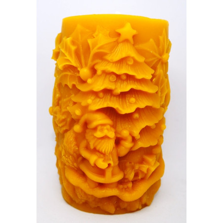 Vianočná sviečka - včelí vosk - vhodná ako dekorácia na Vianočný stôl , rozmer 95 x 55 mm, váha 255 g ,forma silikónová 21 €
