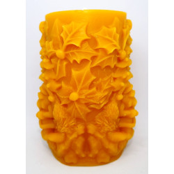 Vianočná sviečka - včelí vosk - vhodná ako dekorácia na Vianočný stôl , rozmer 95 x 55 mm, váha 255 g ,forma silikónová 21 €