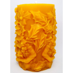 Vianočná sviečka - včelí vosk - vhodná ako dekorácia na Vianočný stôl , rozmer 95 x 55 mm, váha 255 g ,forma silikónová 21 €