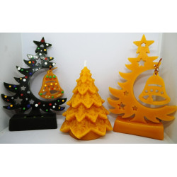 Vianočné stromčeky sada - včelí vosk - dekorácia na vianočný stôl