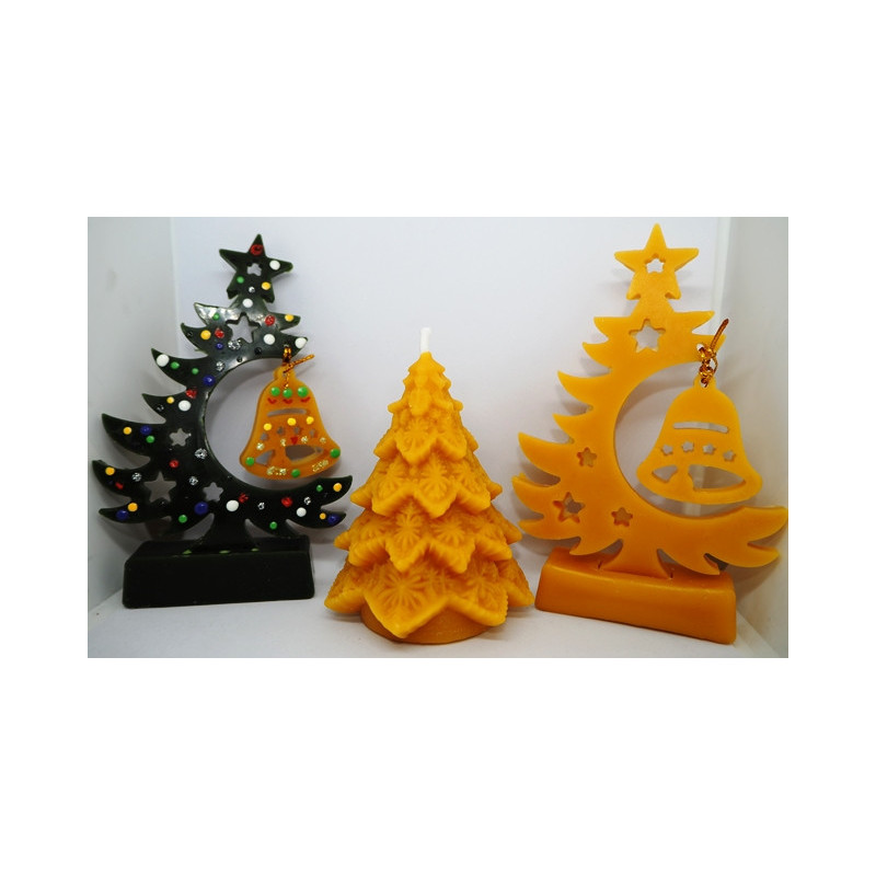 Vianočné stromčeky sada - včelí vosk - dekorácia na vianočný stôl