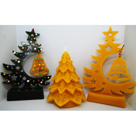 Vianočné stromčeky sada - včelí vosk - dekorácia na vianočný stôl