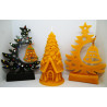 Vianočné stromčeky sada - včelí vosk - dekorácia na vianočný stôl