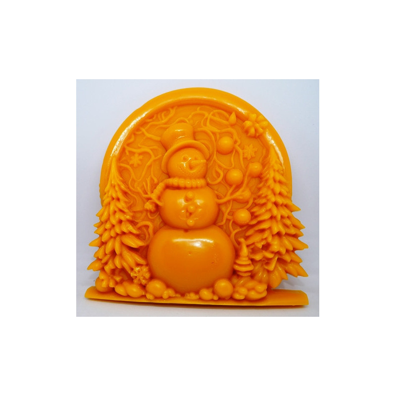 Snehuliak - plaketa - včelí vosk, rozmer 140 x 145 mm, váha 180 g, forma - silikón 23 €