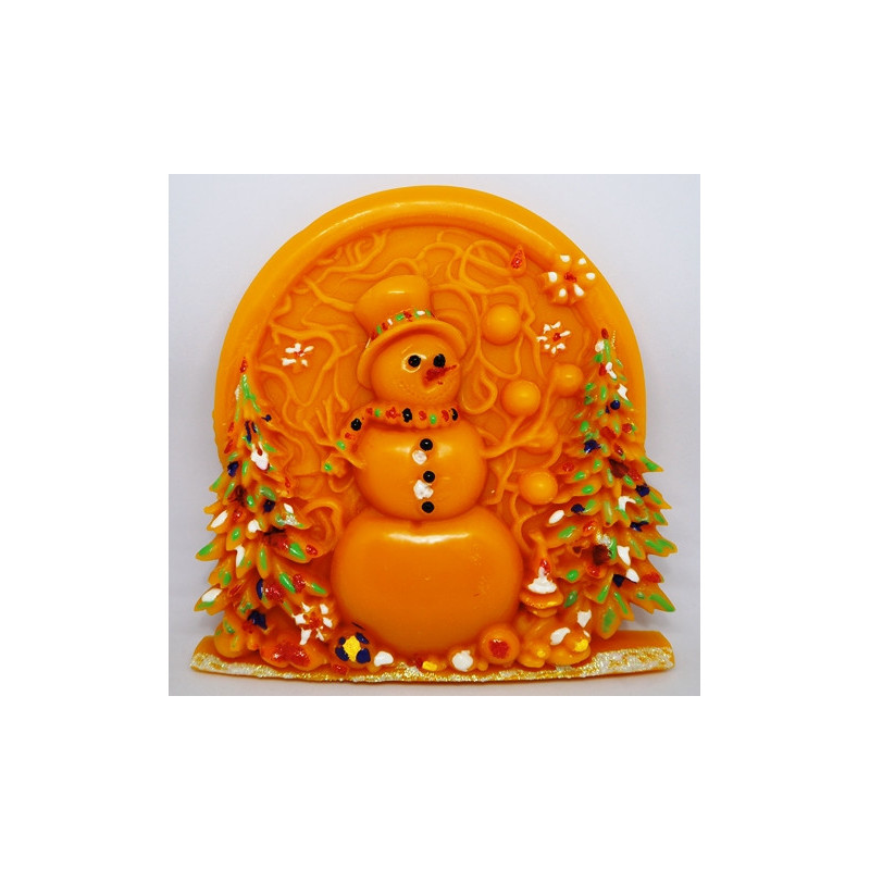 Snehuliak - plaketa - včelí vosk, rozmer 140 x 145 mm, váha 180 g