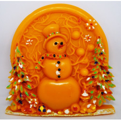 Snehuliak - plaketa - včelí vosk, rozmer 140 x 145 mm, váha 180 g