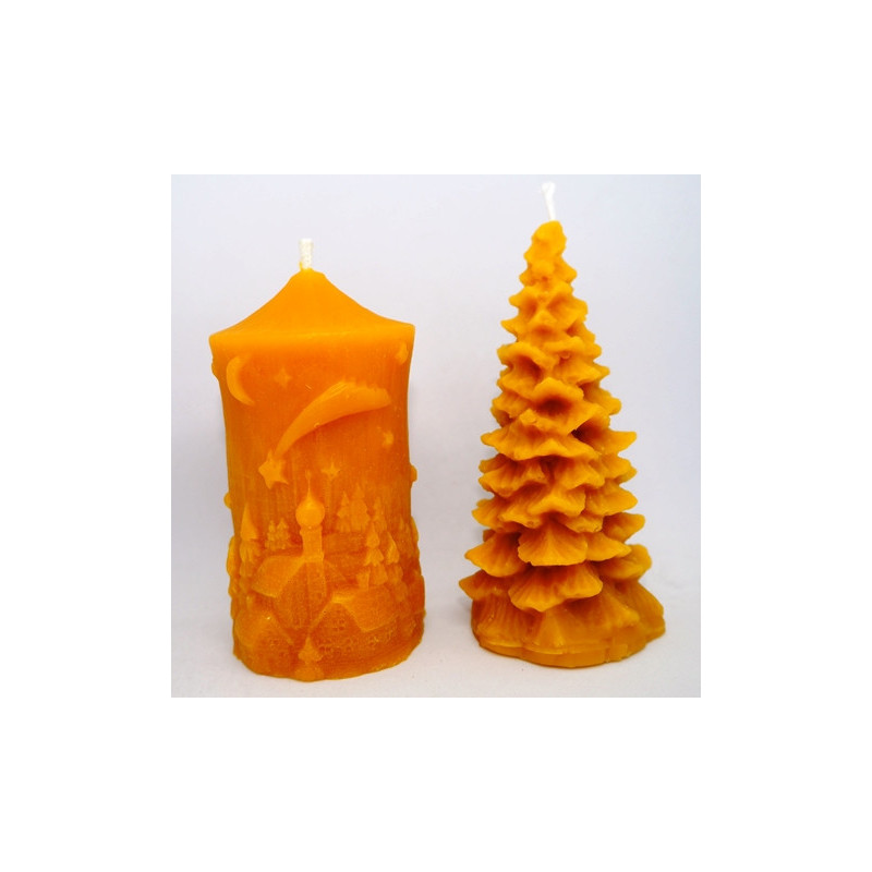 Sviečky zimná krajinka a stromček, váha spolu 185 g