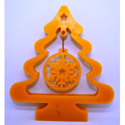 Stromček so zavesenou vločkou - dekorácia Vianočná ,rozmer 150 x 135 x 15 mm, váha 75 g