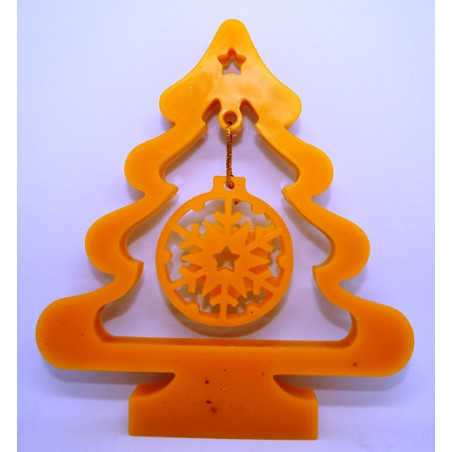 Stromček so zavesenou vločkou - dekorácia Vianočná ,rozmer 150 x 135 x 15 mm, váha 75 g