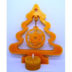 Stromček so zavesenou vločkou - dekorácia Vianočná ,rozmer 150 x 135 x 15 mm, váha 75 g