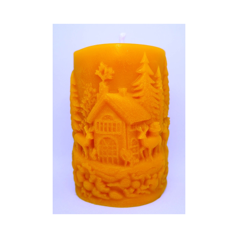 Sviečka Vianočný valec - dekorácia včelí vosk rozmer 85 x 55 mm, váha 200 g, forma 18 €
