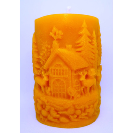 Sviečka Vianočný valec - dekorácia včelí vosk rozmer 85 x 55 mm, váha 200 g, forma 18 €