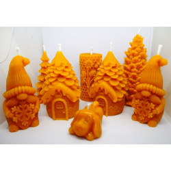 Sada vianočných dekoračných sviečok - cena podľa váhy včelieho vosku