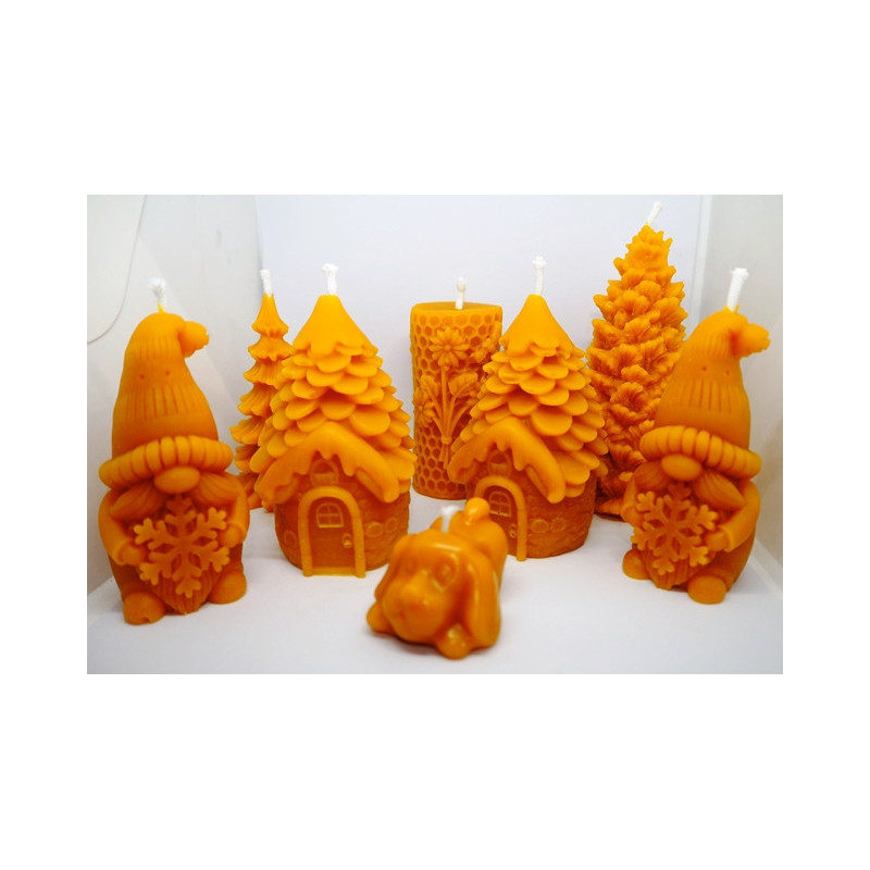 Sada vianočných dekoračných sviečok - cena podľa váhy včelieho vosku