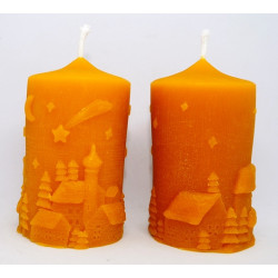 Sviečka valec Zimná krajinka č.2 - rozmer 85 x 50 mm, váha 133 g, forma 17 €