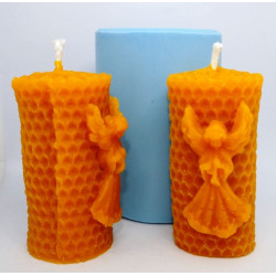 Sviečka valec medzistienka s anjelom, vhodná ako adventné sviečky - rozmer 70 x 35 mm, váha 65 g, forma 15 €