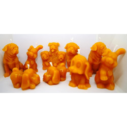 Psí útulok - 9 ks odliatky včelí vosk sviečky spolu 442 g vosku, predaj aj jednotlivo podľa výberu aj formy