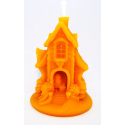 Domček s Mikulášom . sviečka - včelí vosk - rozmer 80 x 55 mm, váha 50 g, forma 16 €