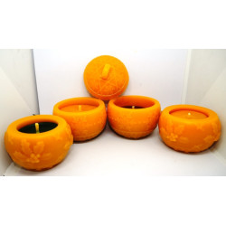 Vianočné sviečky ktoré rozvoňajú celý byt vône Vianočné kúzlo, jazmín, ruže a orchidea - 4 ks dózy - včelí vosk váha spolu 545 g