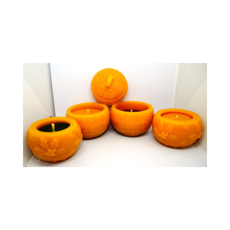 Vianočné sviečky ktoré rozvoňajú celý byt vône Vianočné kúzlo, jazmín, ruže a orchidea - 4 ks dózy - včelí vosk váha spolu 545 g