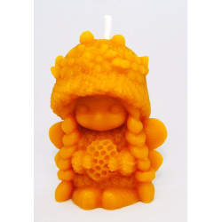 Včielka s plastom medu - sviečka - včelí vosk, rozmer 80 x 60 x 50 mm, váha 78 g, forma 12 €, cena za 1 ks