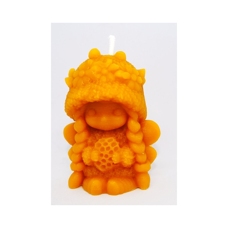 Včielka s plastom medu - sviečka - včelí vosk, rozmer 80 x 60 x 50 mm, váha 78 g, forma 12 €, cena za 1 ks