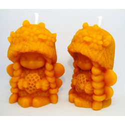 Včielka s plastom medu - sviečka - včelí vosk, rozmer 80 x 60 x 50 mm, váha 78 g, forma 12 €, cena za 1 ks