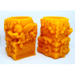 Stojan s včielkami na perá - včelí vosk - rozmer 75 x50 x50 mm, váha 110 g