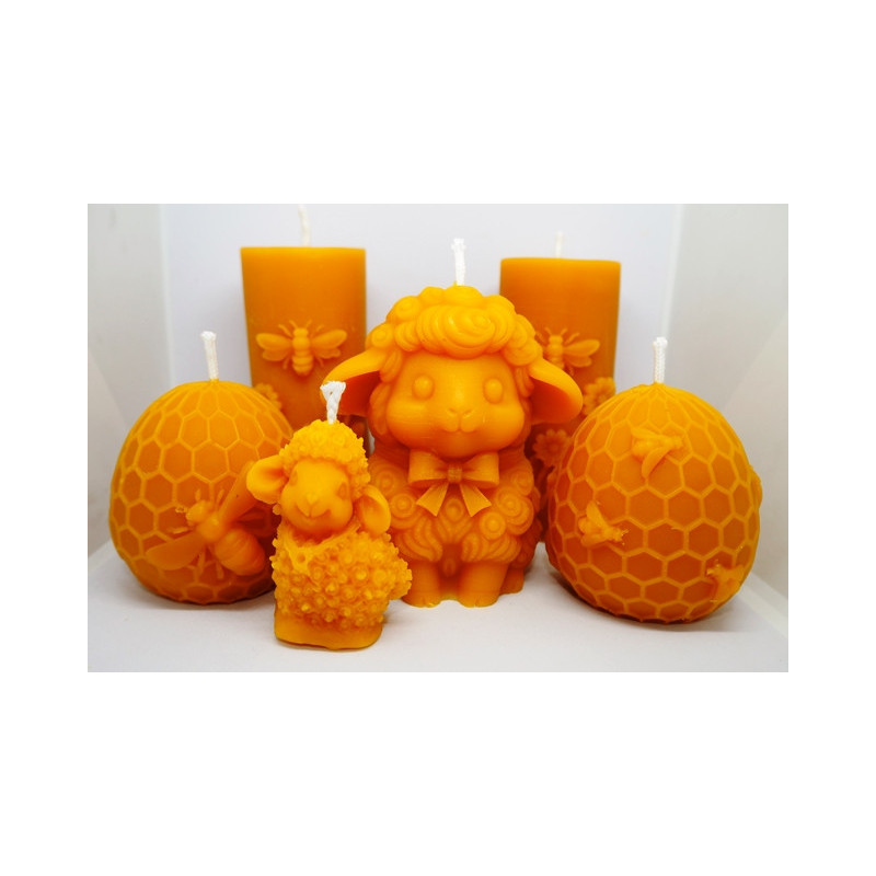 Sada Veľkonočných dekoračných sviečok z včelieho vosku za upravenú zníženu cenu - vhodné ako darček, spolu 820g