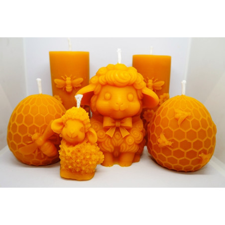 Sada Veľkonočných dekoračných sviečok z včelieho vosku za upravenú zníženu cenu - vhodné ako darček, spolu 820g