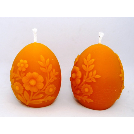 Veľkonočné vajíčko s kvetinkou obojstranne - sviečka včelí vosk - rozmer 60 x 50 mm, váha 70 g, forma 13 €