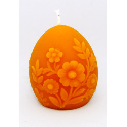 Veľkonočné vajíčko s kvetinkou obojstranne - sviečka včelí vosk - rozmer 60 x 50 mm, váha 70 g, forma 13 €