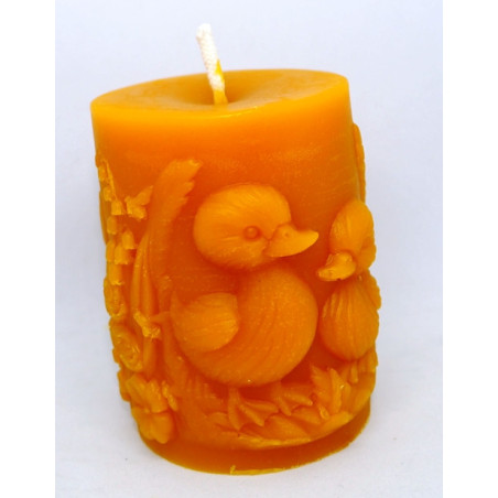 Veľkonočný valec s kačičkami - sviečka včelí vosk - rozmer 75 x55 mm, váha 185 g, forma 18 €