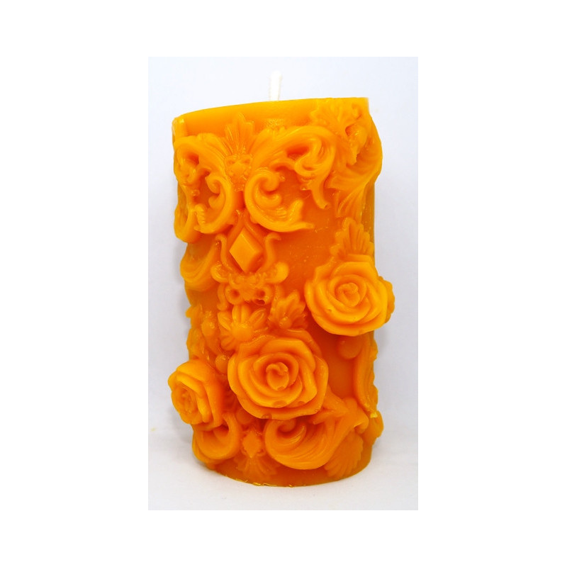 Sviečka ozdobný ornament s ružičkami - včelí vosk - rozmer 105 x 60 mm - váha 240 g, forma 21 €