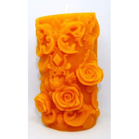 Sviečka ozdobný ornament s ružičkami - včelí vosk - rozmer 105 x 60 mm - váha 240 g, forma 21 €
